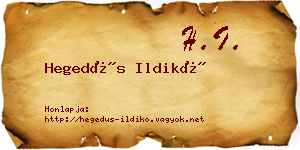 Hegedűs Ildikó névjegykártya